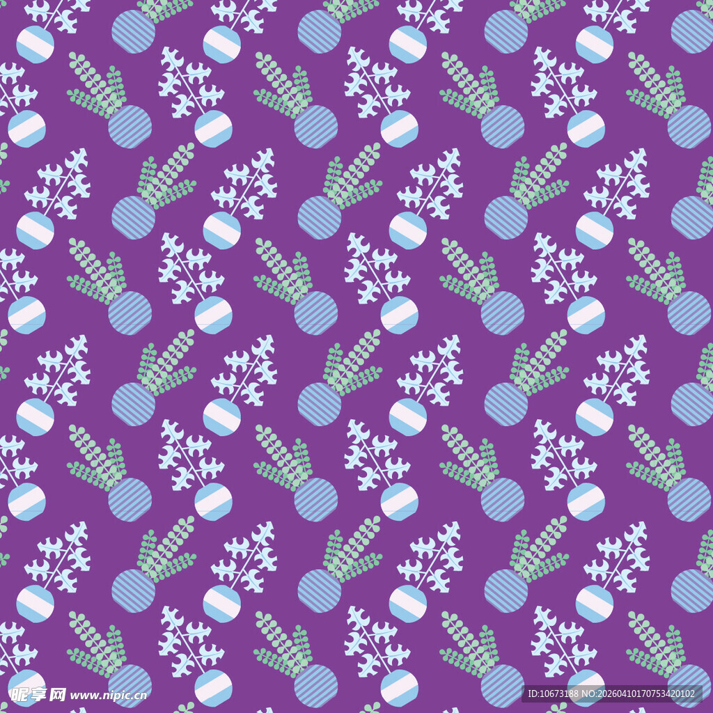 盆栽矢量图案背景