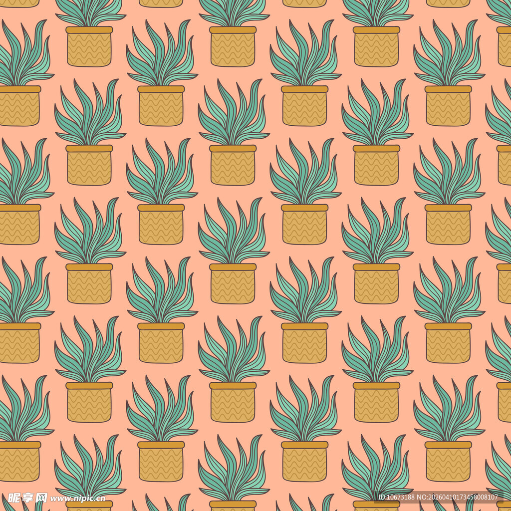 盆栽无缝背景