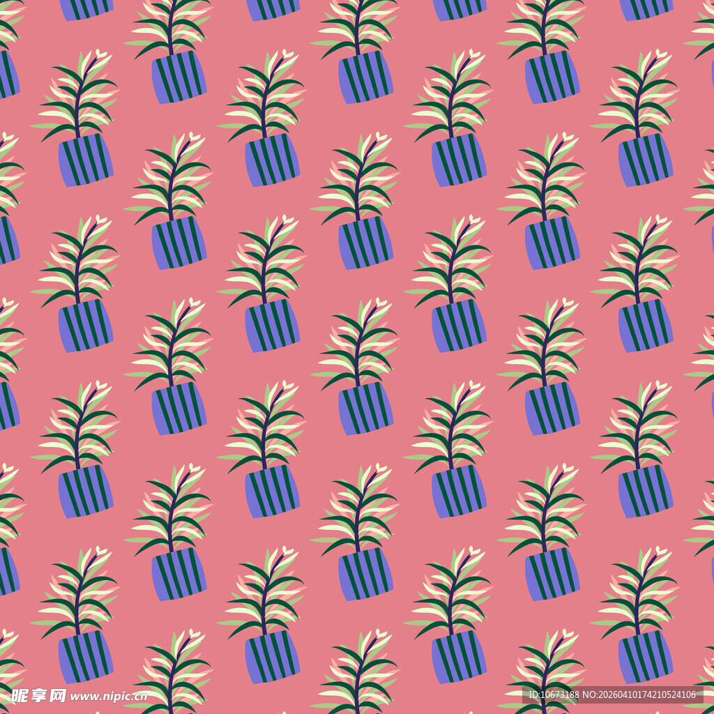 植物盆栽图案背景