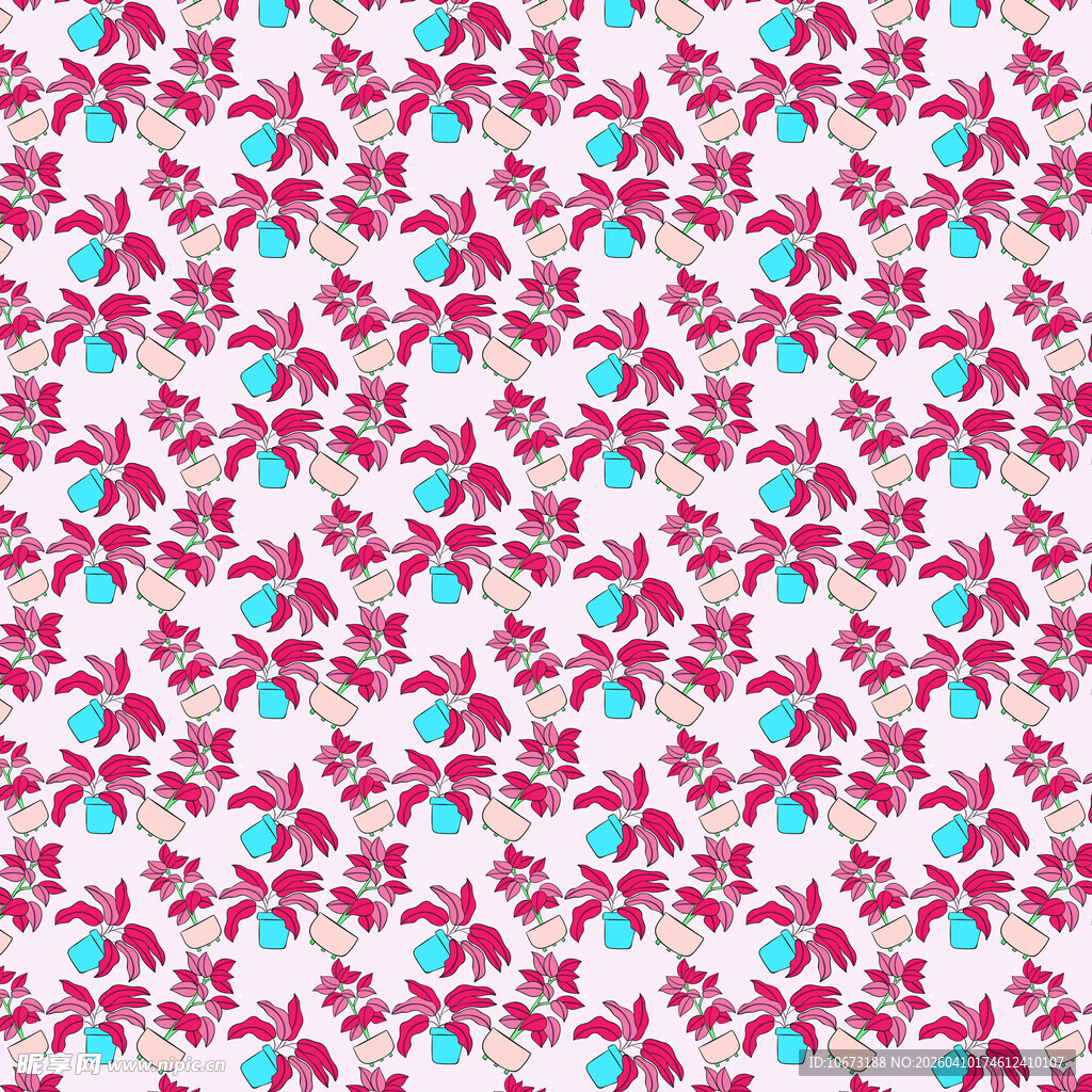 植物盆栽图案背景