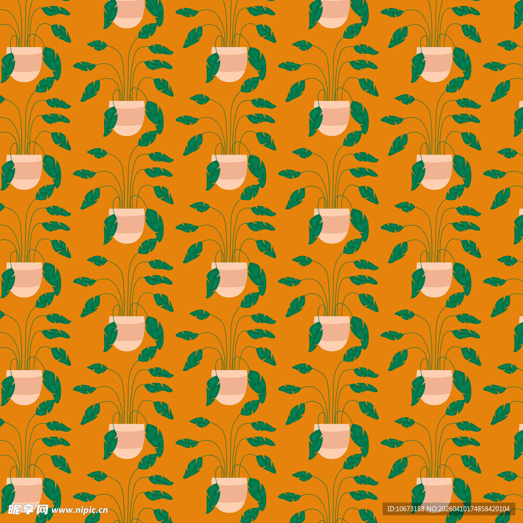 植物盆栽图案背景