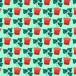 植物盆栽图案背景