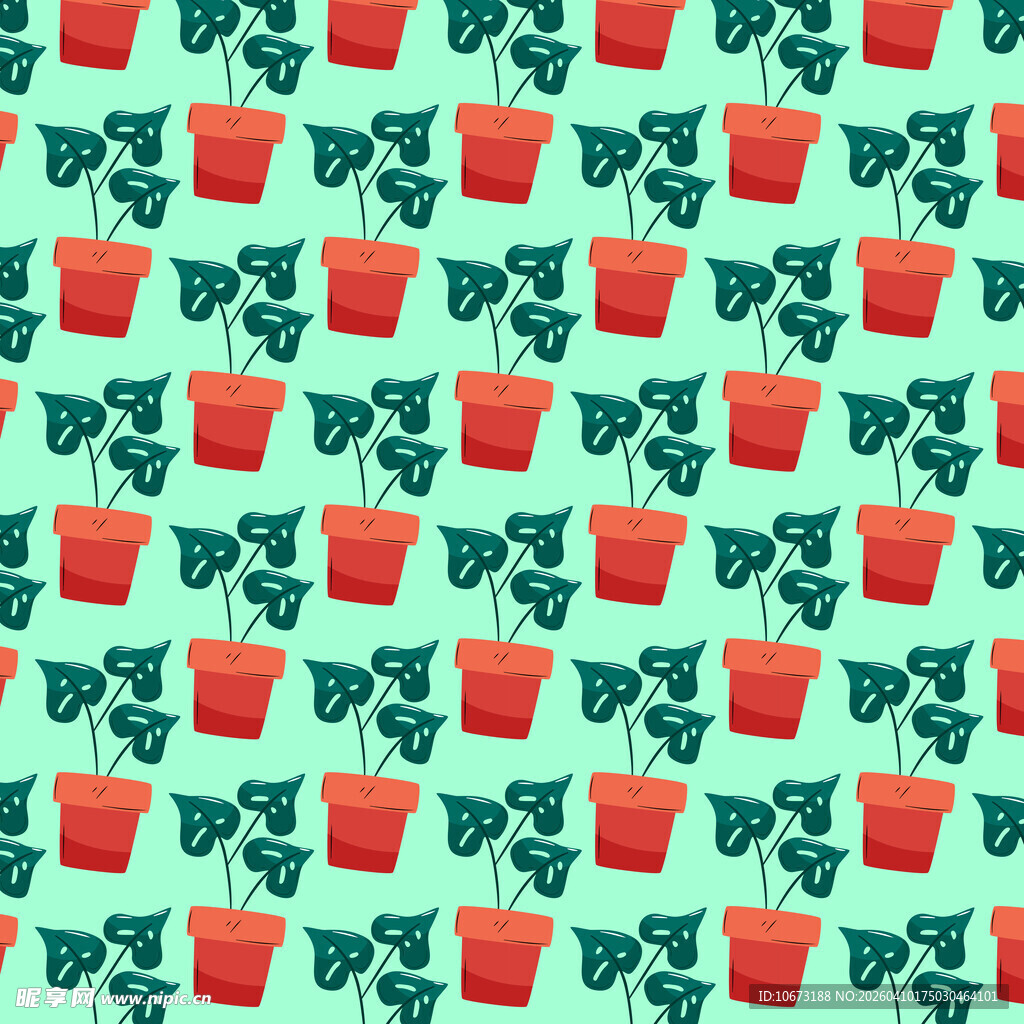 植物盆栽图案背景