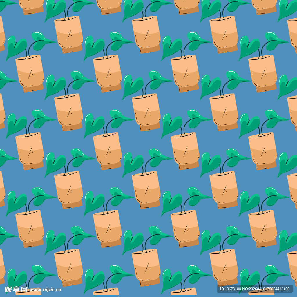 植物盆栽图案背景