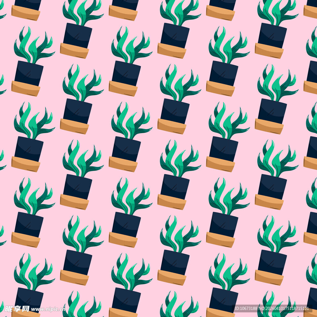 植物盆栽图案背景