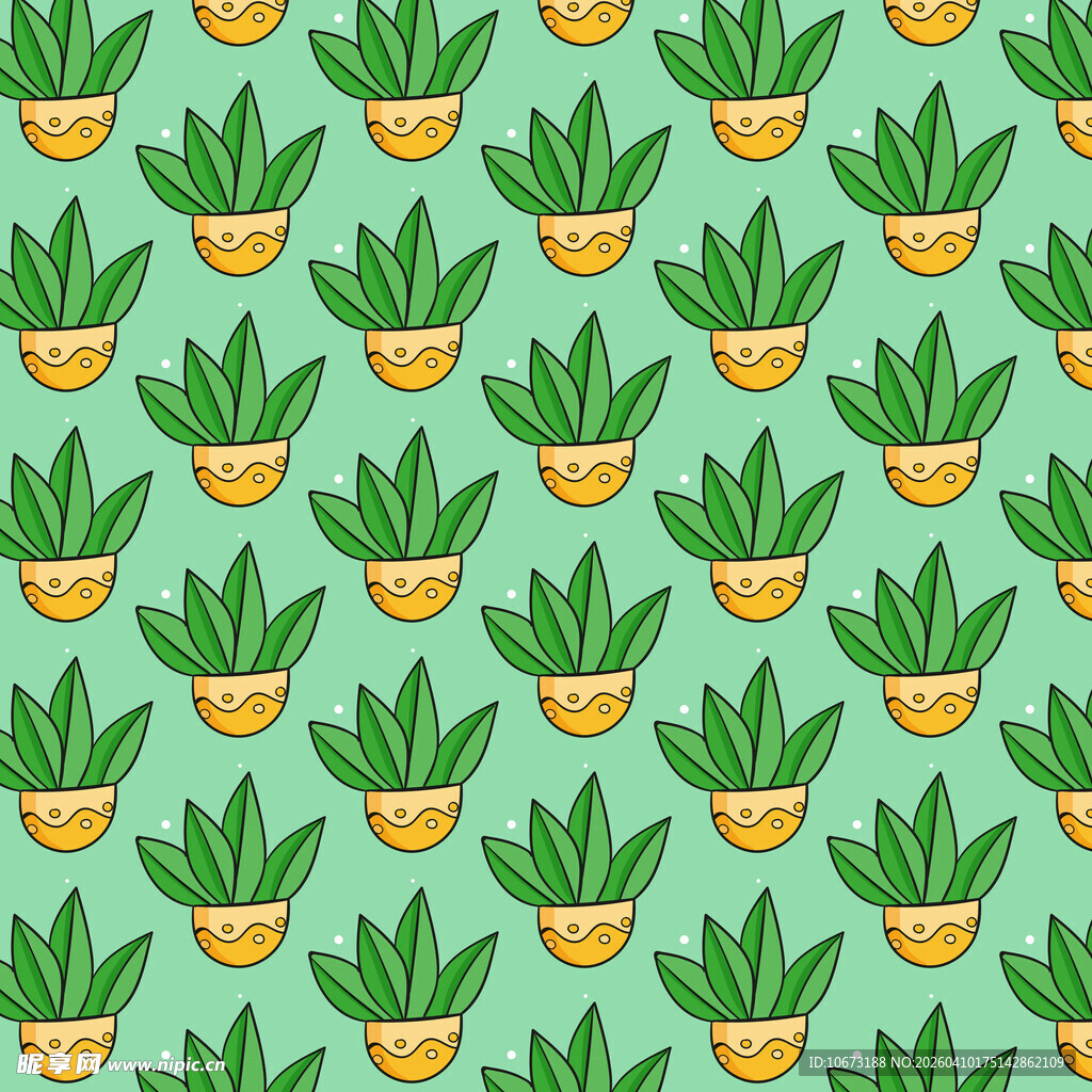 植物盆栽图案背景