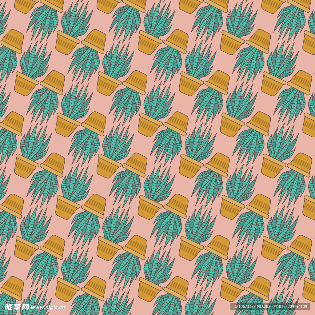 植物盆栽图案背景