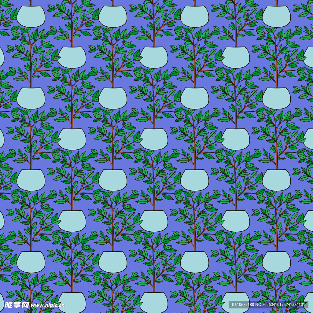 植物盆栽图案背景