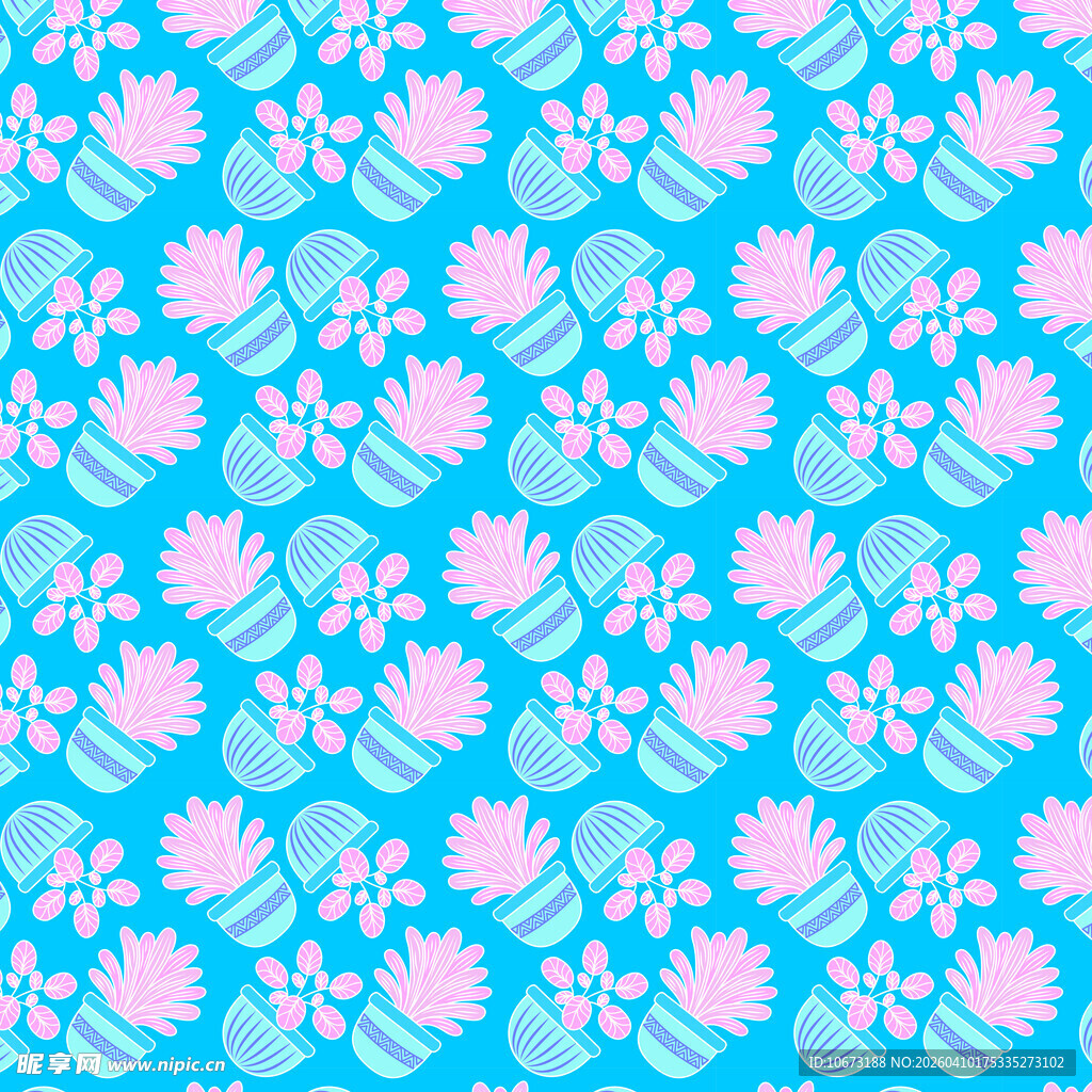 植物盆栽图案背景