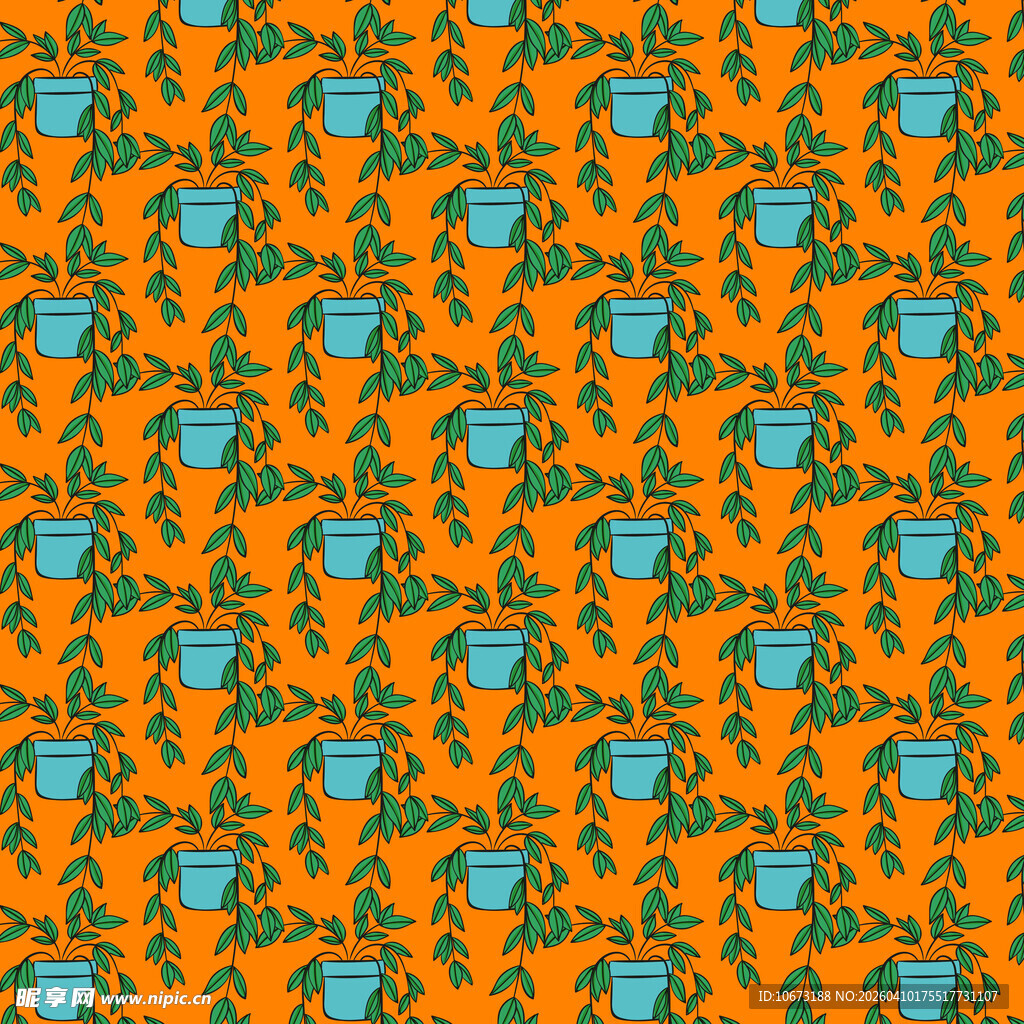 植物盆栽图案背景