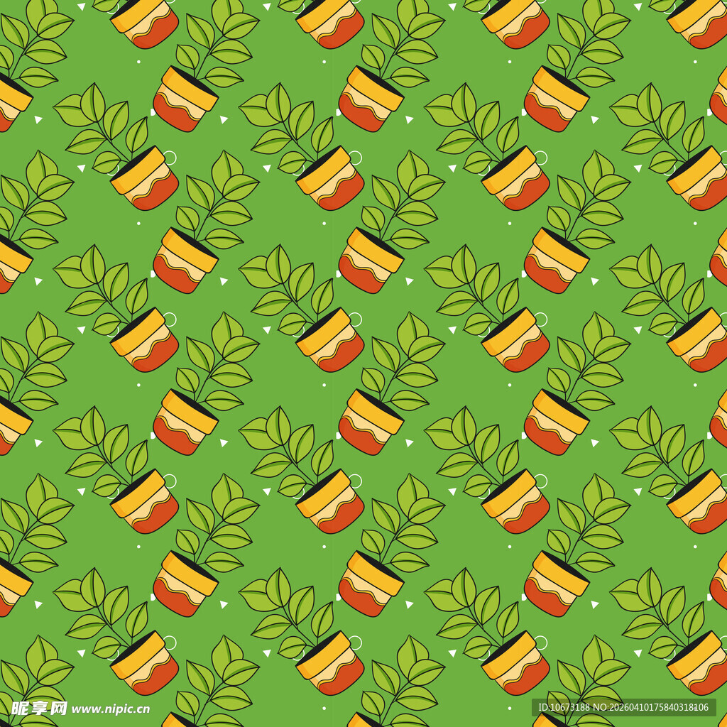 植物盆栽图案背景