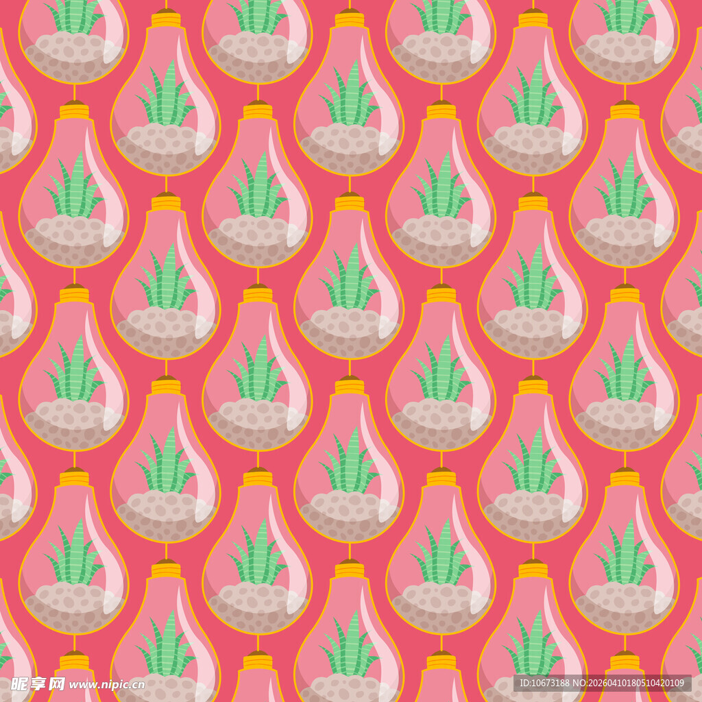 植物盆栽图案背景