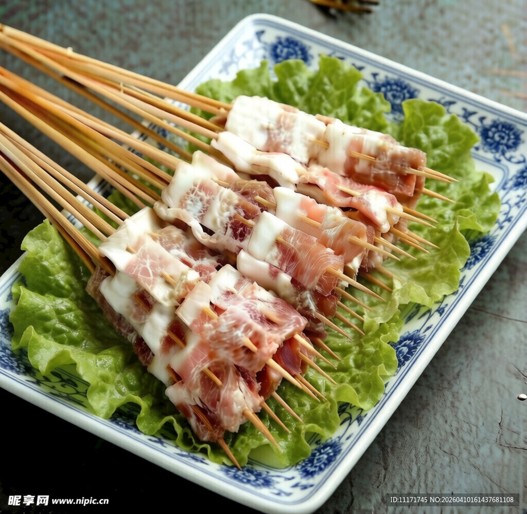 美味培根卷串新鲜诱人