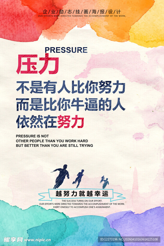 励志压力主题正能量海报