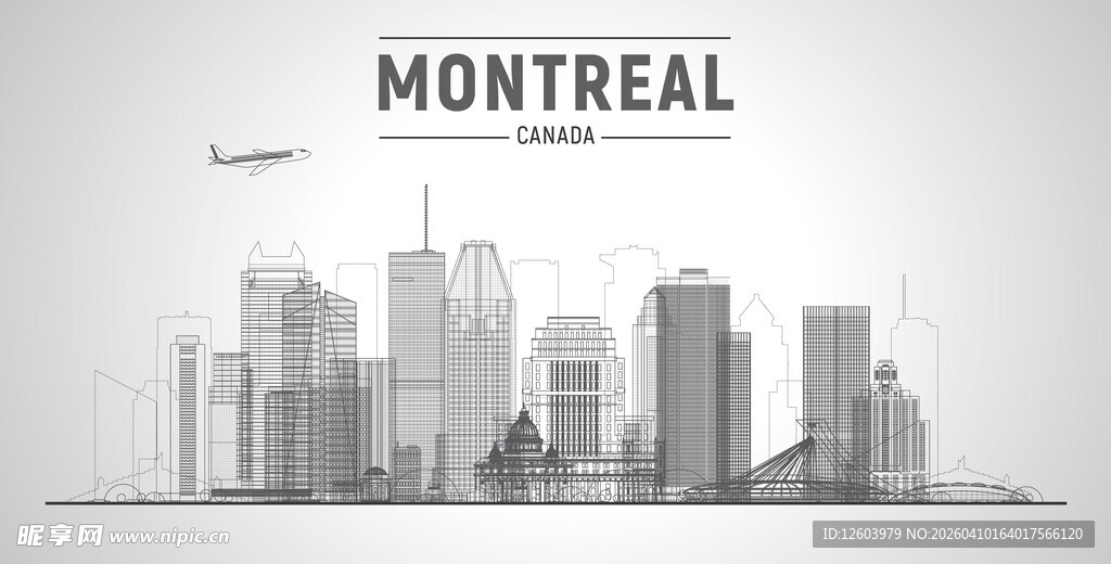 蒙特利尔城市天际线轮廓