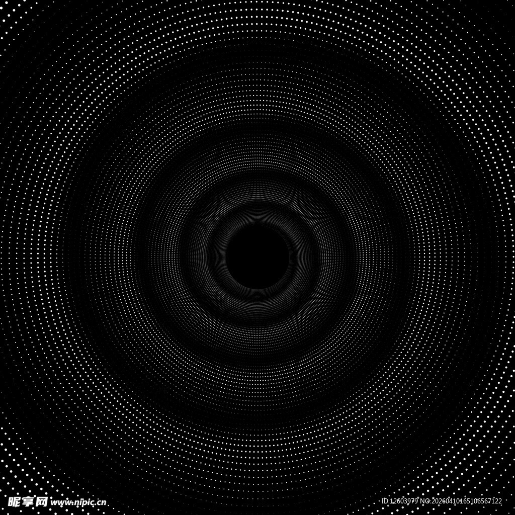 黑色同心圆环抽象背景图