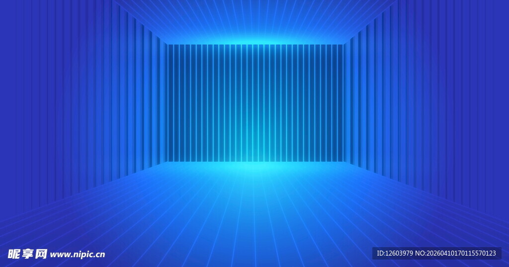 蓝色梦幻光感空荡通道