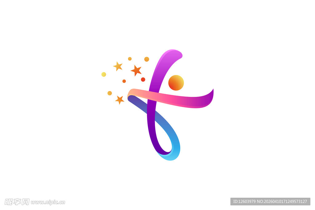 多彩灵动字母标志设计