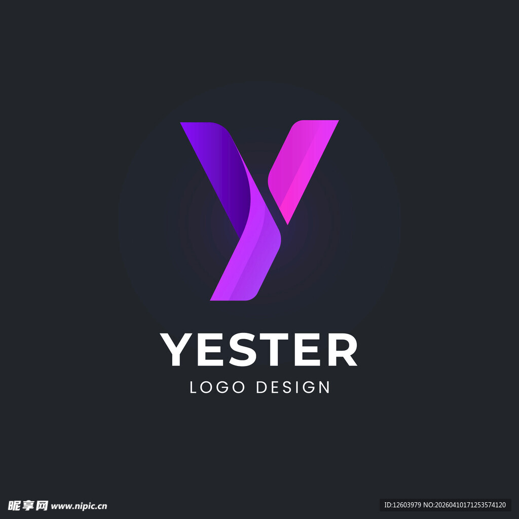 Y字母创意紫色标志设计