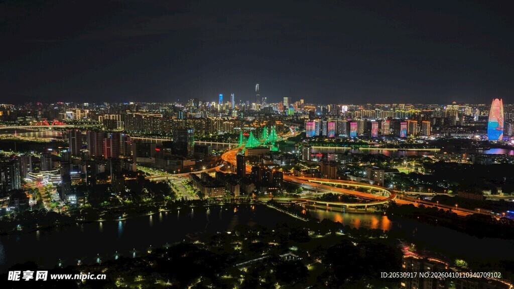 宁波庆丰桥和丰创意东部新城夜景