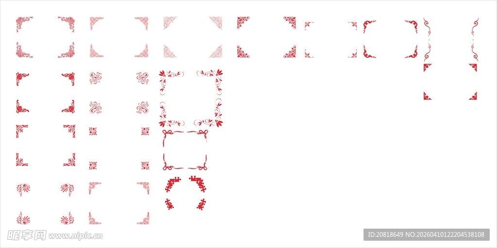 红色花边边框