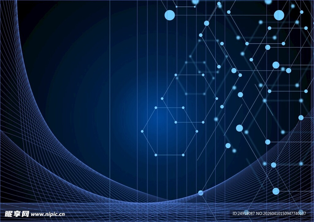 科技感抽象蓝色线条背景图