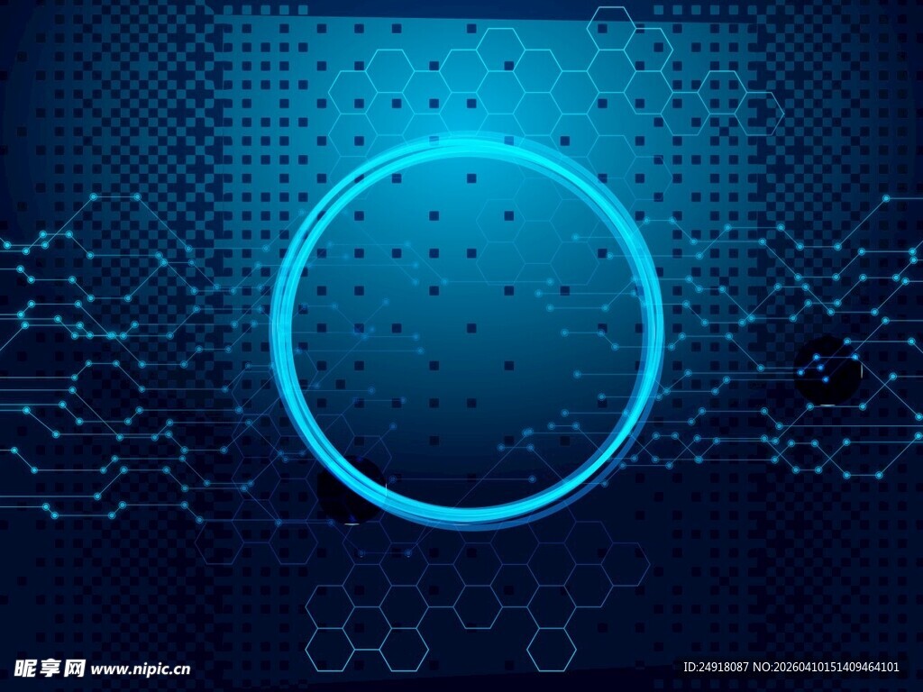 蓝色科技风圆形背景图案