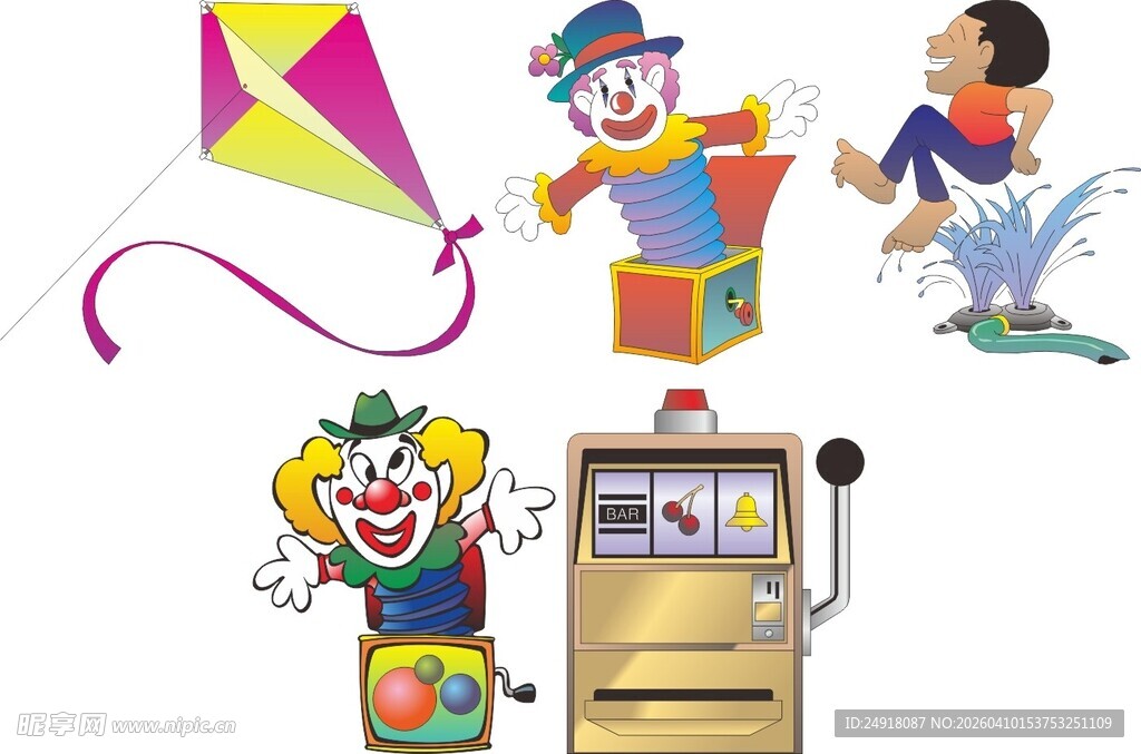 欢乐小丑与游乐元素