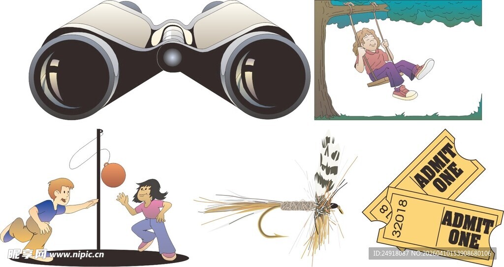 户外休闲物品与活动场景