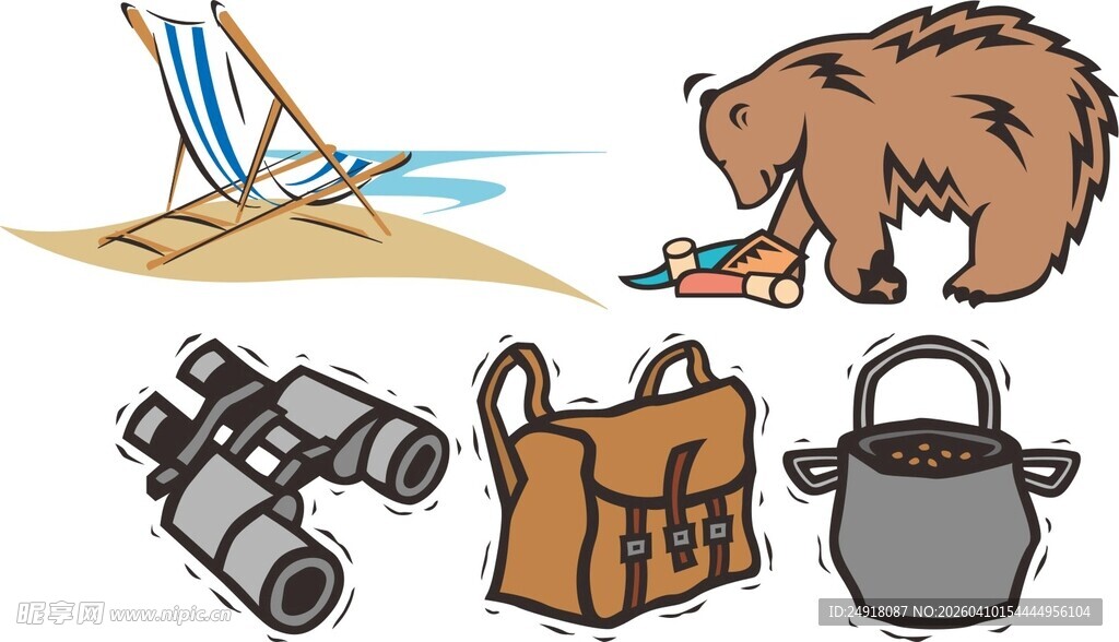 户外露营装备与动物元素