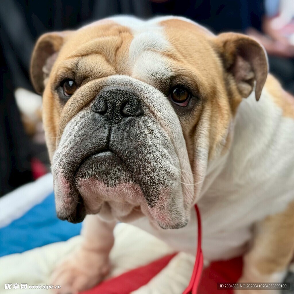 可爱英国斗牛犬呆萌模样