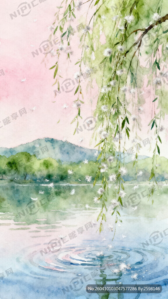 春天的气息 微风拂面 杨柳飘絮