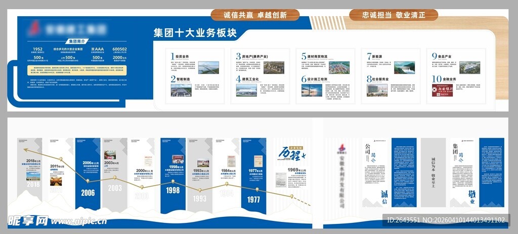 企业展厅简介业务板块文化墙