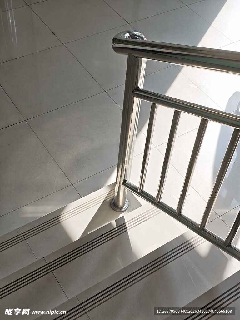 金属楼梯扶手特写
