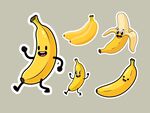 卡通香蕉贴纸
