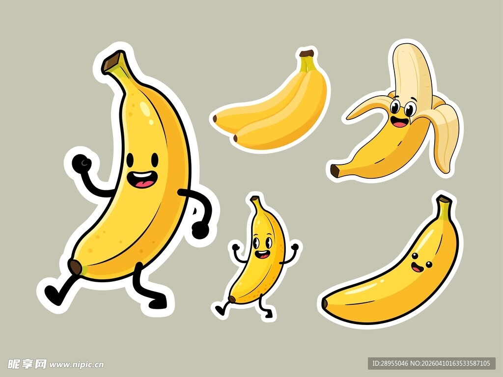 卡通香蕉贴纸