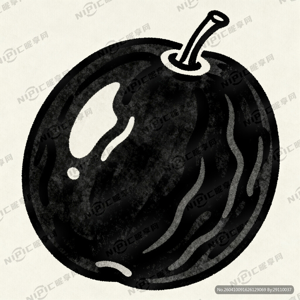 给我画一副黑枣的简笔画