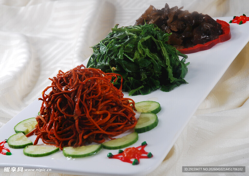 三色凉拌菜拼盘