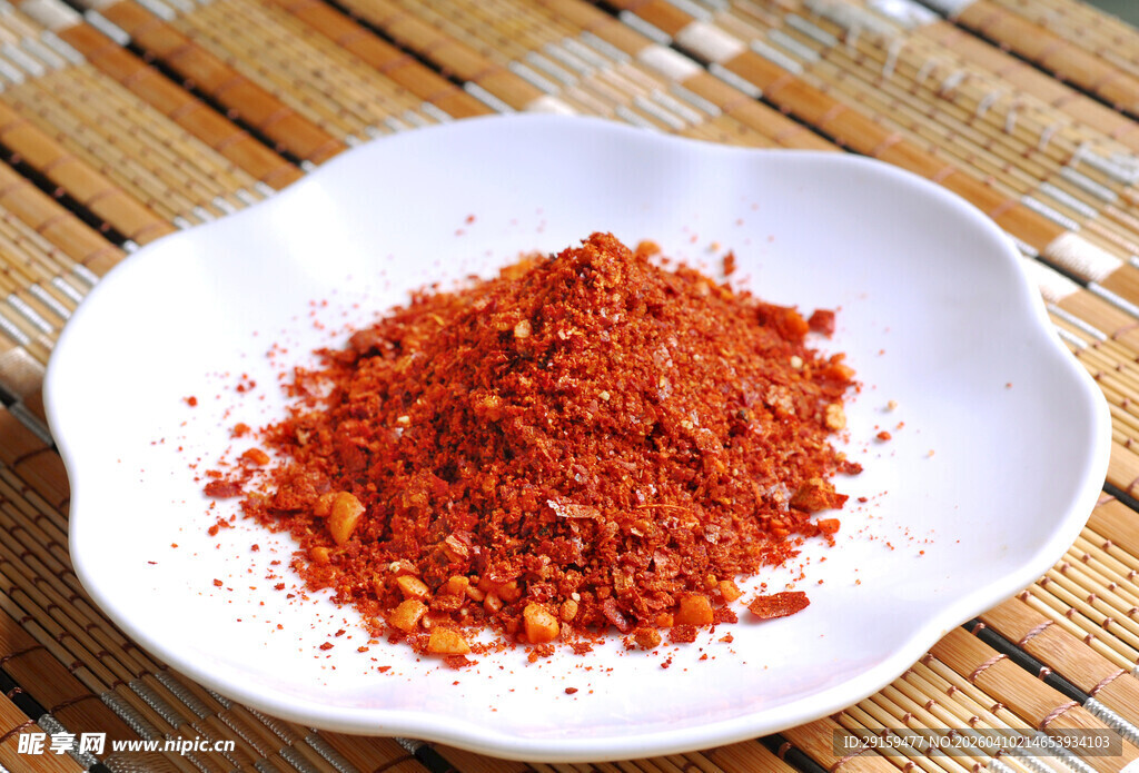 盘中干辣椒粉