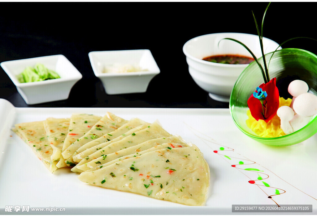 美味蔬菜煎饼摆盘精致