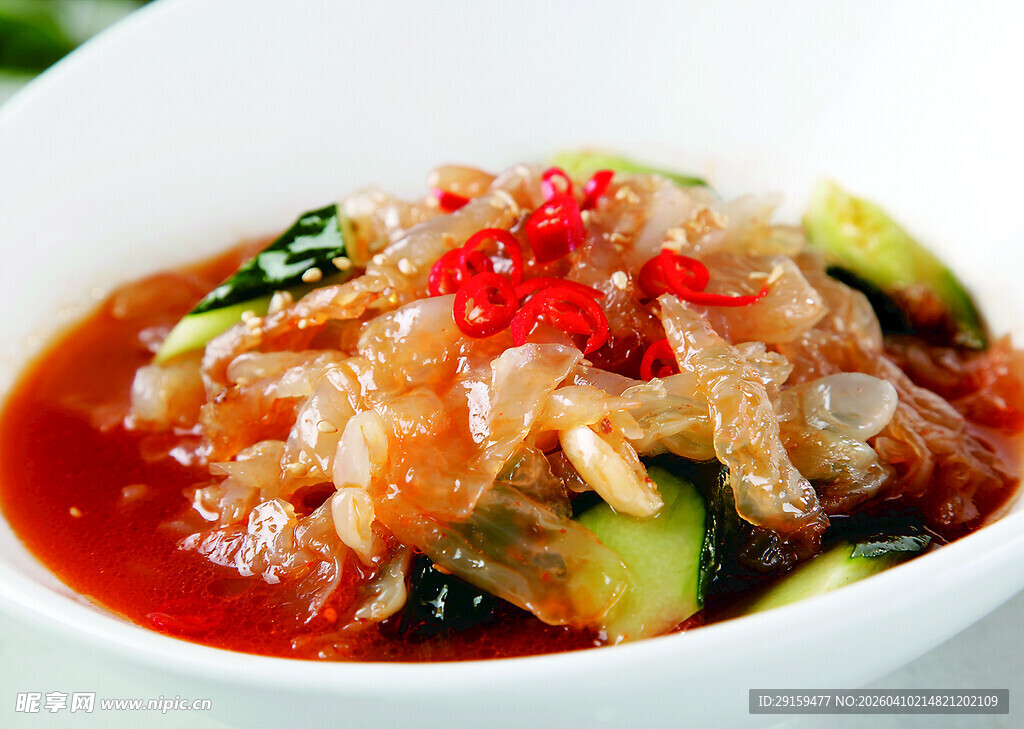 酸辣海蜇配黄瓜