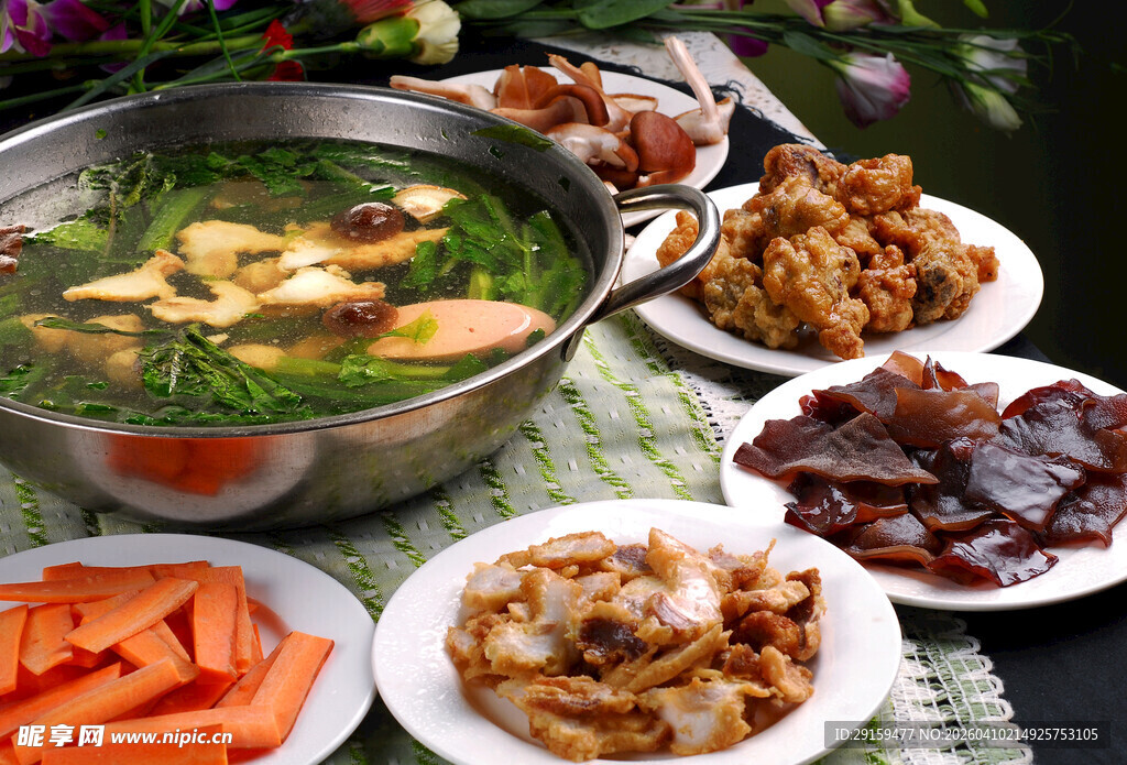 丰盛火锅配菜美食大赏