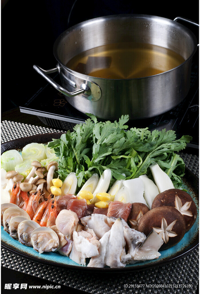 丰盛火锅食材拼盘