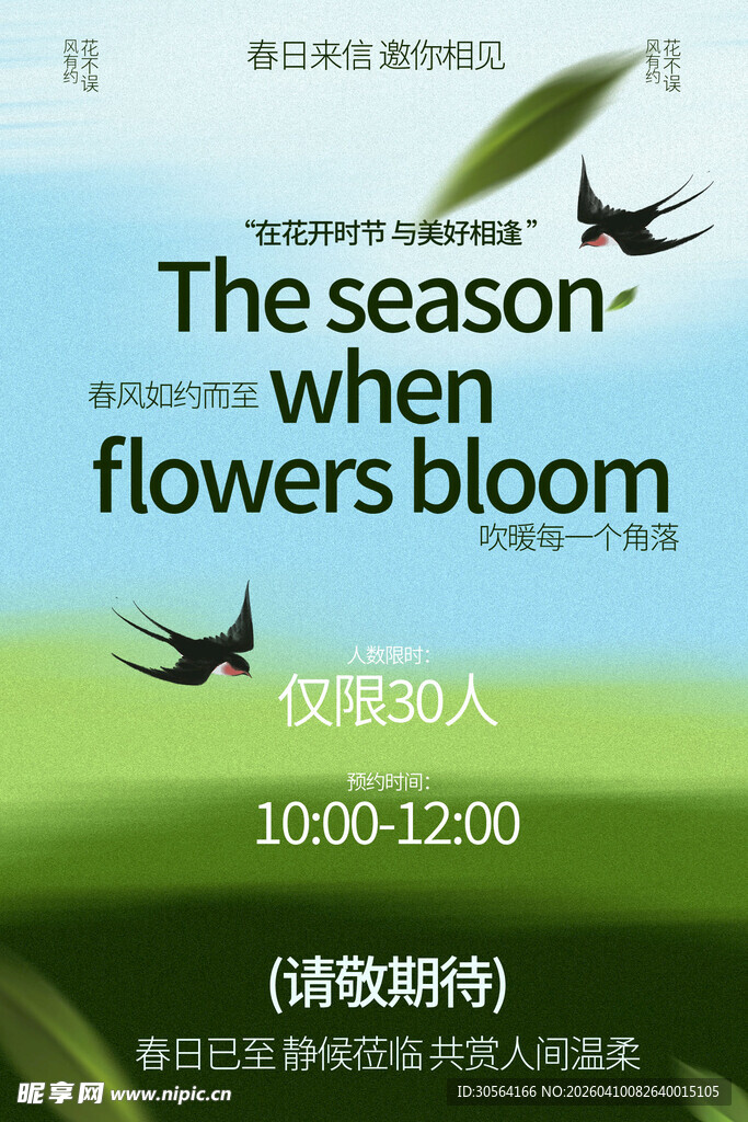 春季踏青邀请函活动宣传海报