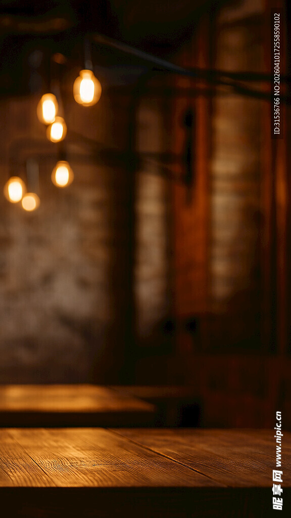 复古室内暖光木质场景