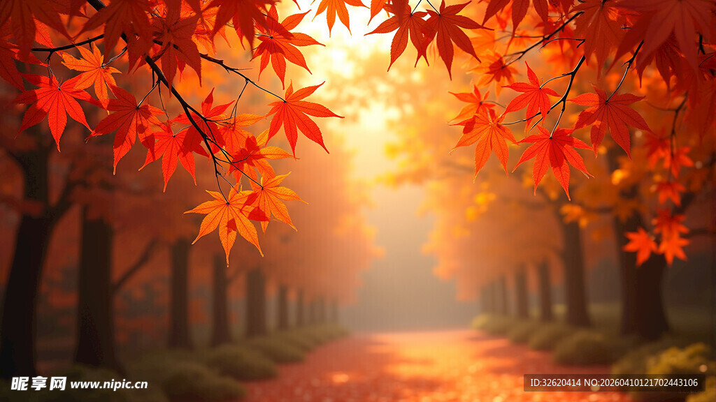 枫叶林的梦幻光影