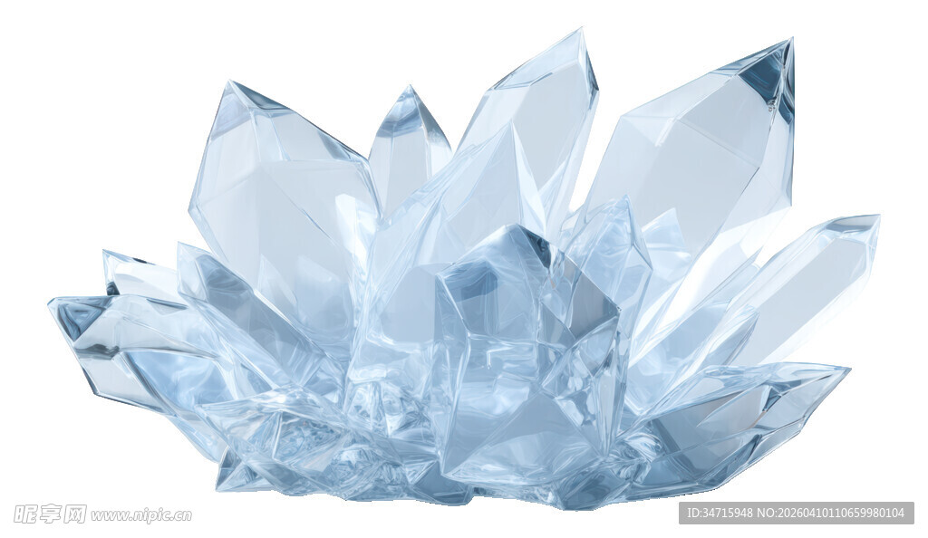 晶莹剔透的蓝色水晶之花