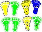 可爱卡通彩色小脚丫图案