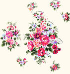 多彩花卉图案装饰元素