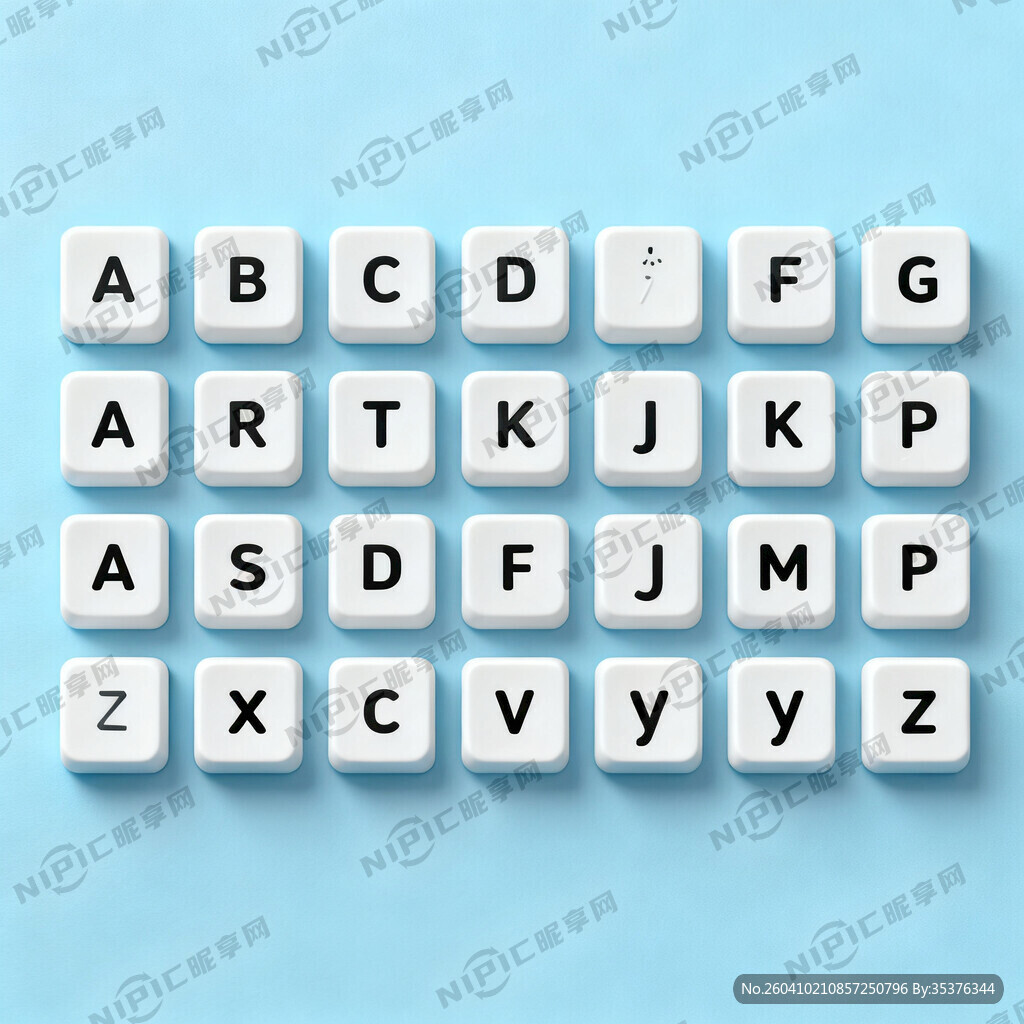 二十六键盘 淡蓝色背景